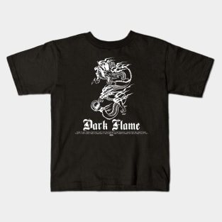 DARK FLAME BLACK Kids T-Shirt